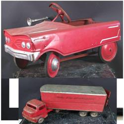 50's Pedal Car and a Pressed Steel Toy Truck