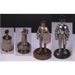 Lot of 4, Small Figural Lighters  2 are Knights