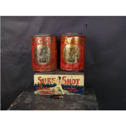 Lot of 3 Antique tins  2 Tiger Tobacco & 1 "Sure Shot"