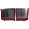 2 Curved Glass Oak Display Cabinets 42" x 18" x 38"