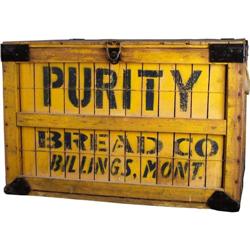 Purity Bread Co. Billings, Mt  Lg Wooden Crate 22 x 30
