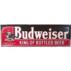 Budweiser Self-Framed Embossed Tin Sign  15 x 49 