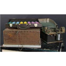 Lot of 3 Items: Coin Counter, Casino Chip Holder, Base