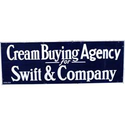 Swift Co. 2 sided Porcelain Sign  15 x 42 