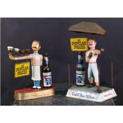 Lot of 2 Pabst Blue Ribbon Beer Figural Displays