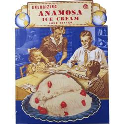 Lot of 4  Anamosa Ice Cream Die Cut Easel Back Signs
