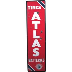  Atlas Tires  Porcelain Vertical Sign w /Standard Logo