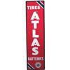 "Atlas Tires" Porcelain Vertical Sign w /Standard Logo