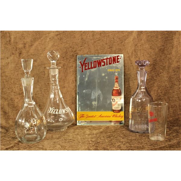 Group of Yellowstone Whiskey Items