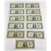 Image 1 : 11 $1 Blue Seal Silver Certificates Star Notes