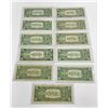 Image 5 : 11 $1 Blue Seal Silver Certificates Star Notes