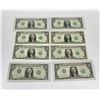 Image 1 : 8 Consecutive Serial Number $1 Star Notes