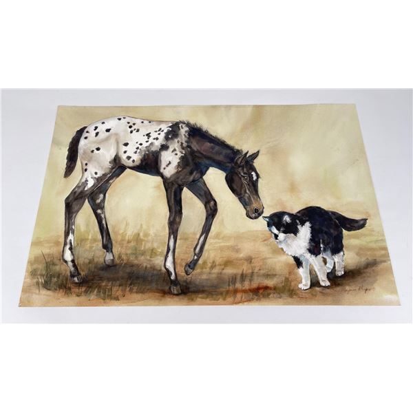 Majorie Harper Montana Horse & Cat Watercolor