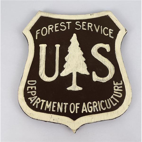 Original US Forest Service Wood Shield Sign