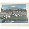 Image 2 : Mount Fuji Japan Hand Tinted Photo Rice Farmers