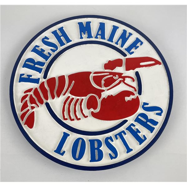 Fresh Maine Lobsters Painted Wood Sign