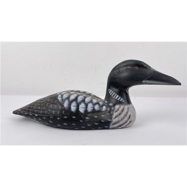 Carved Wood Loon Duck Decoy