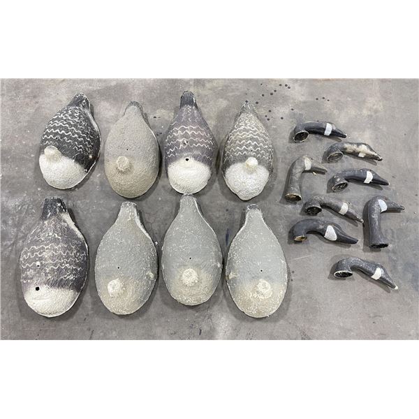 Lot of 8 Paper Mache Goose Decoys