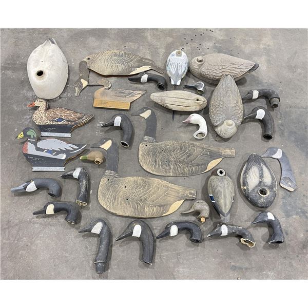 Large Lot of Goose and Duck Decoy Parts