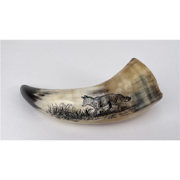 Jody Nay Scrimshawed Steer Horn