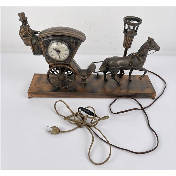 1940's United Carriage Horse Clock and Lamp