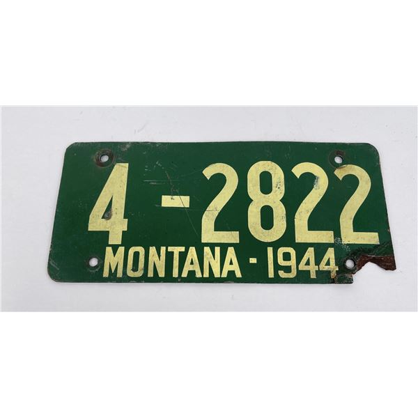 1944 Montana Soy Bean License Plate Missoula
