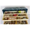 Image 2 : Antique Fishing Tackle Box w/ Lures and Reels