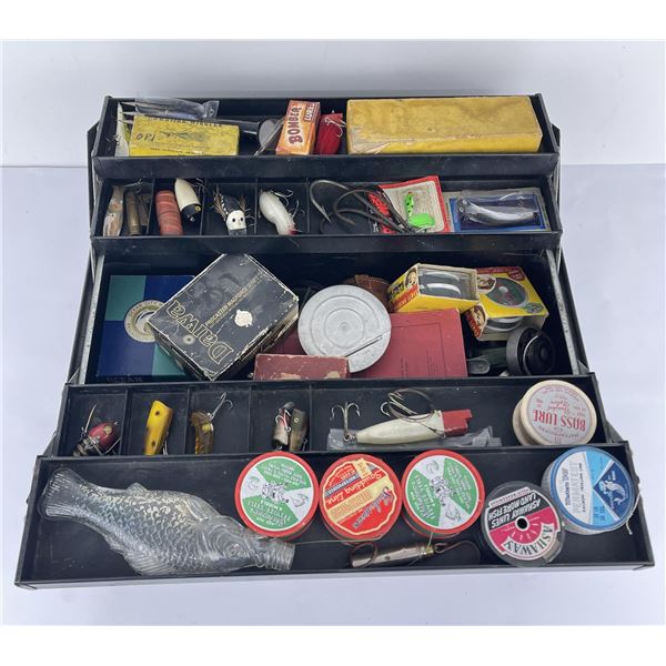 Antique Fishing Tackle Box w/ Lures and Reels