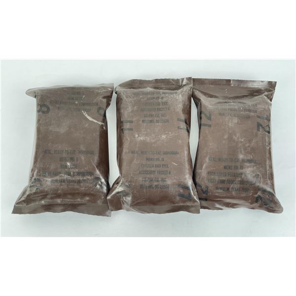 Lot of 3 Military MRE Units