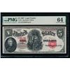 Image 1 : 1907 $5 Legal Tender Note PMG 64