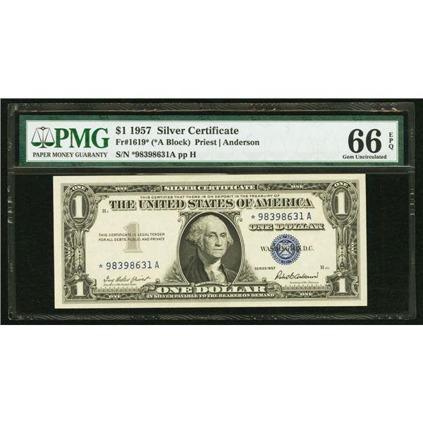 1957 $1 STAR Silver Certificate PMG 66EPQ