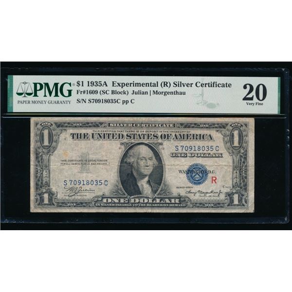 1935A $1 (R) Experimental Silver Cert PMG 20
