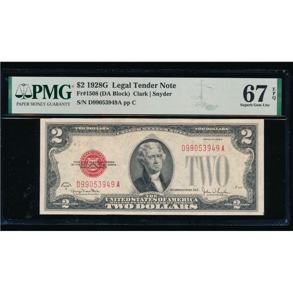 1928G $2 Legal Tender Note PMG 67EPQ
