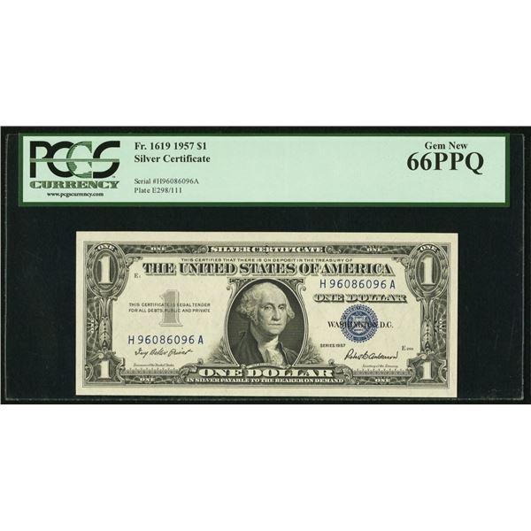 1957 $1 Silver Certificate PCGS 66PPQ