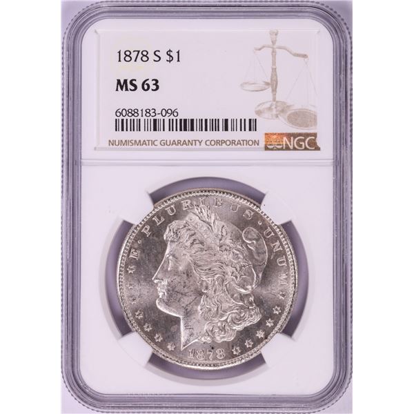 1878-S $1 Morgan Silver Dollar Coin NGC MS63