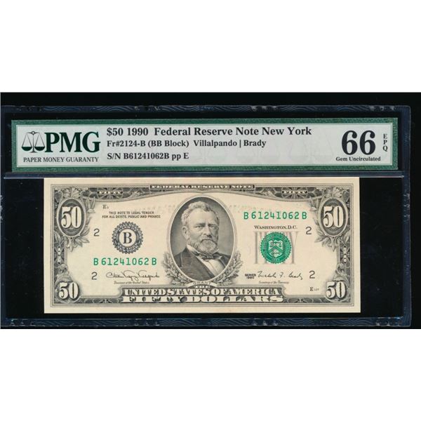 1990 $50 New York FRN PMG 66EPQ