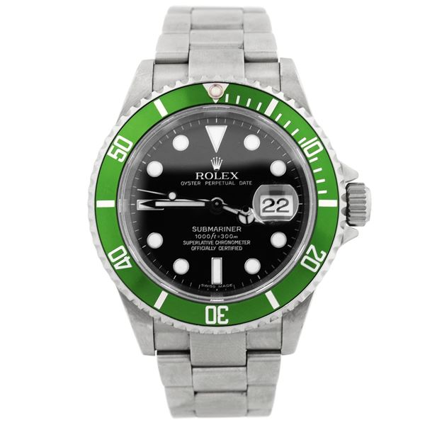 Rolex Mens Submariner Date Kermit Stainless Steel Watch