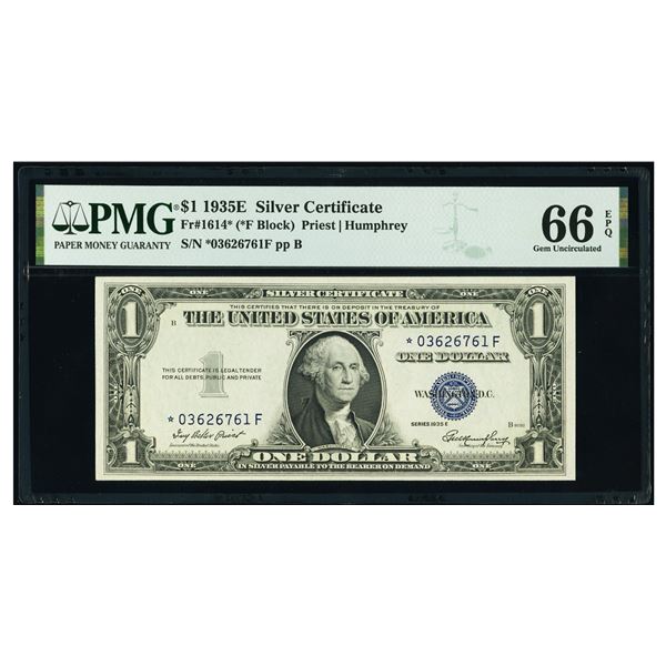 1935E $1 STAR Silver Certificate PMG 66EPQ