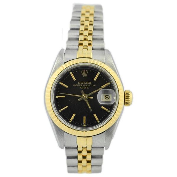 Rolex Ladies Date 18KT Yellow Gold & Steel Watch