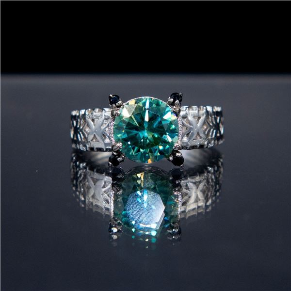 Lab Created 3.75ct Mint Green Diamond Ring