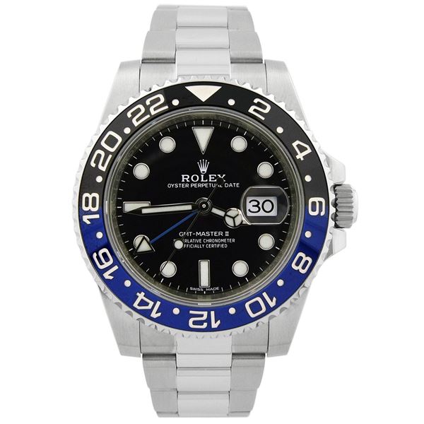 Rolex Men's GMT-MASTER II BATMAN Stainless Steel Watch