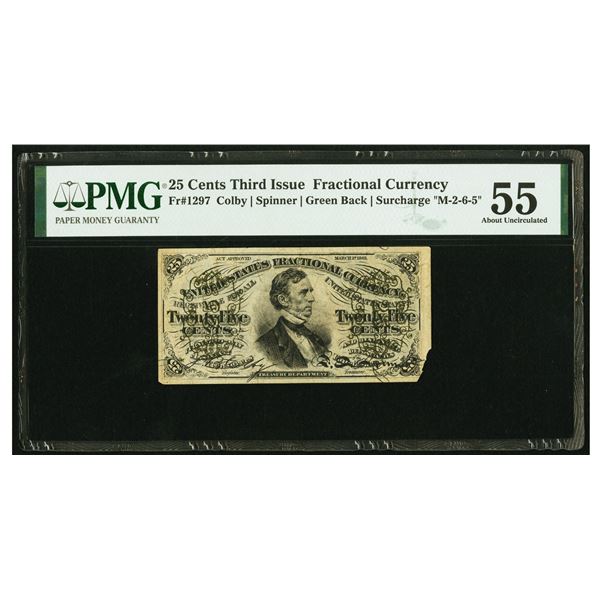 25 Cent Third Issue Fractional PMG 55