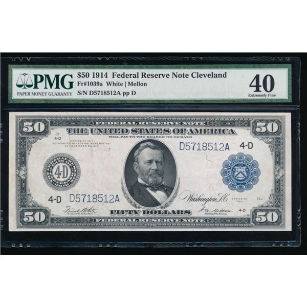 1914 $50 Cleveland FRN PMG 40