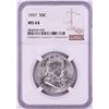 Image 1 : 1957 Franklin Half Dollar Coin NGC MS64