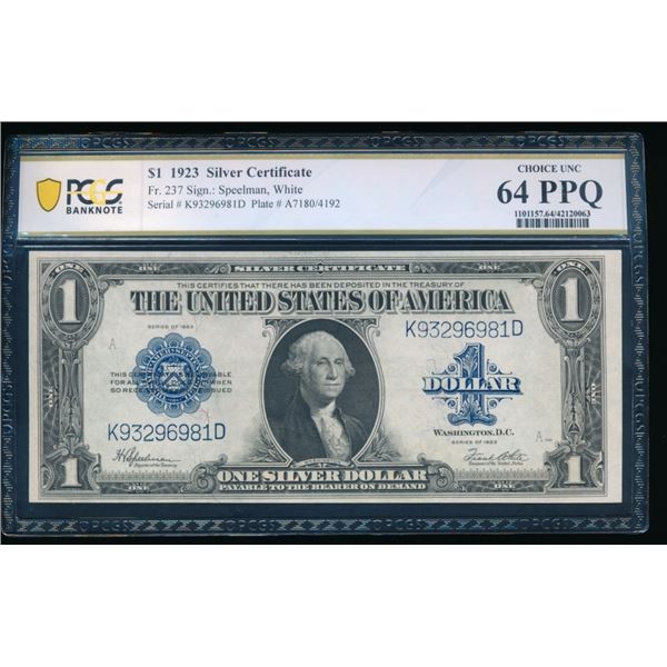 1923 $1 Silver Certificate PCGS 64PPQ