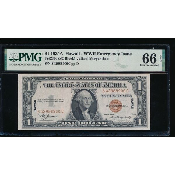 1935A $1 Hawaii Silver Certificate PMG 66EPQ