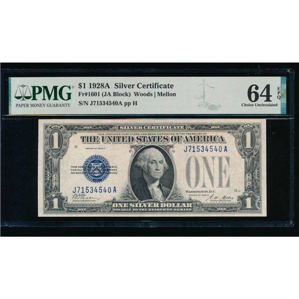 1928A $1 Silver Certificate PMG 64EPQ