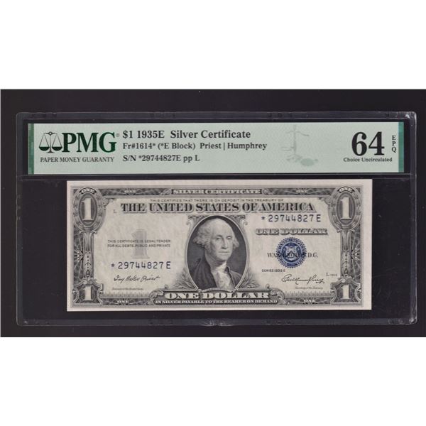 1935E $1 STAR Silver Certificate PMG 64EPQ