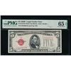Image 1 : 1928F $5 Legal Tender Note PMG 65EPQ