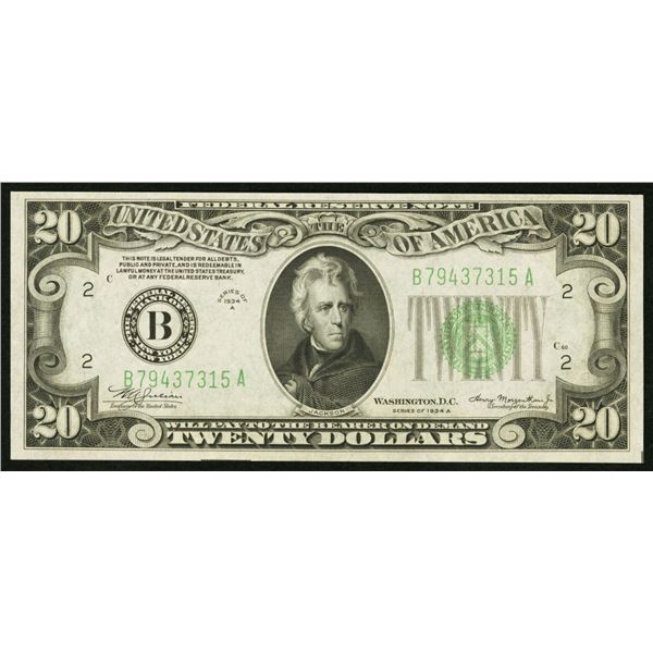 1934A $20 New York Federal Reserve Note